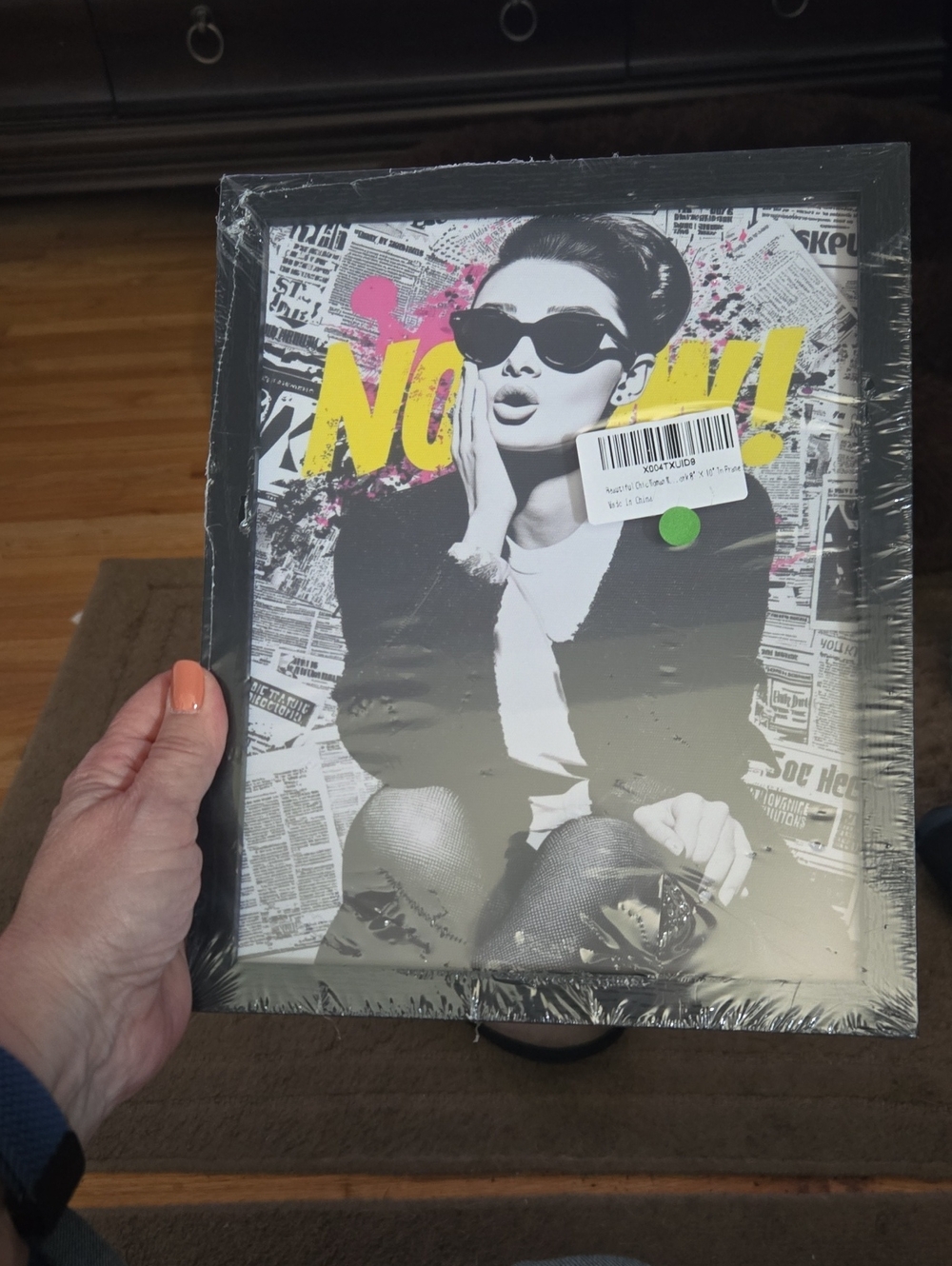 Bold Pop Art Portrait Print in Black Of Aubrey Hepburn